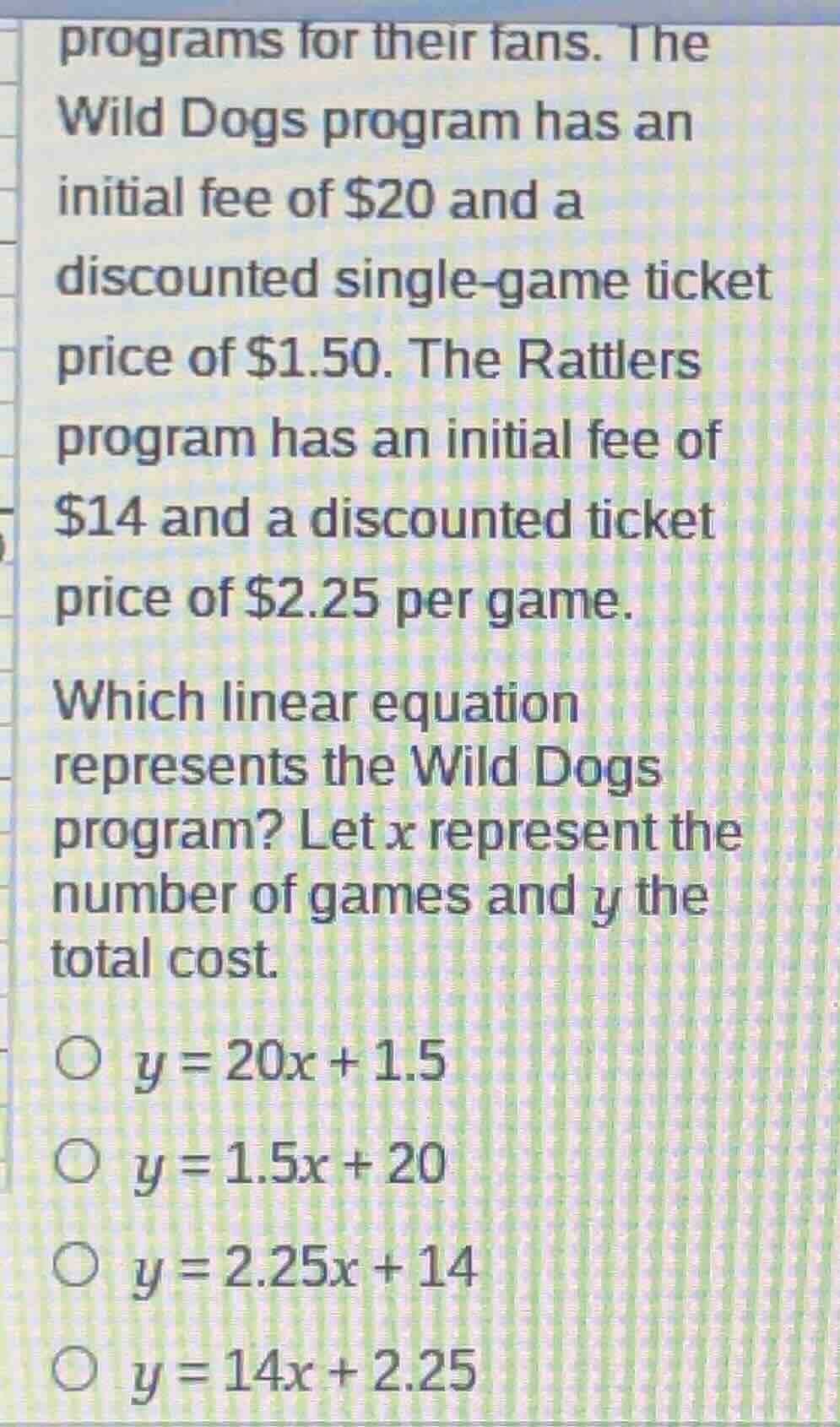 programs for their fans. the wild dogs program has an initial fee of $2…