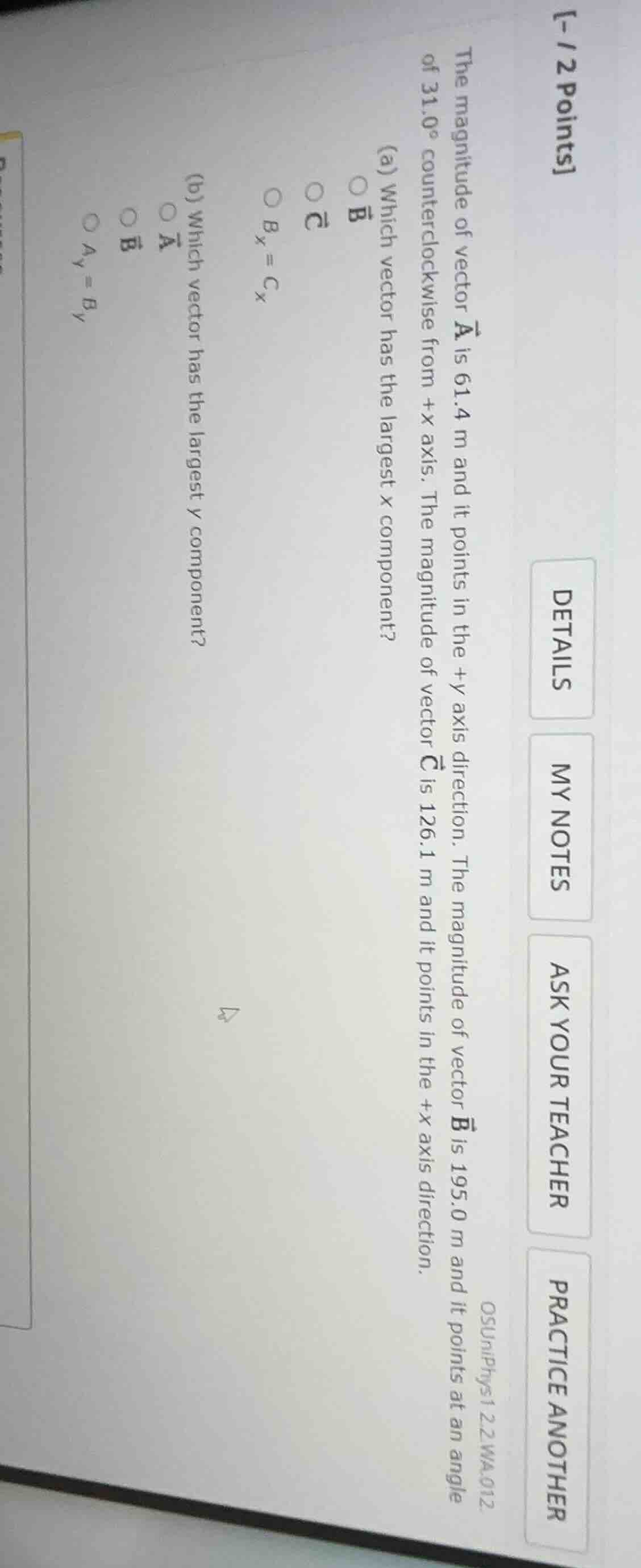 the magnitude of vector \\(\\vec{a}\\) is 61.4 m and it points in the +…