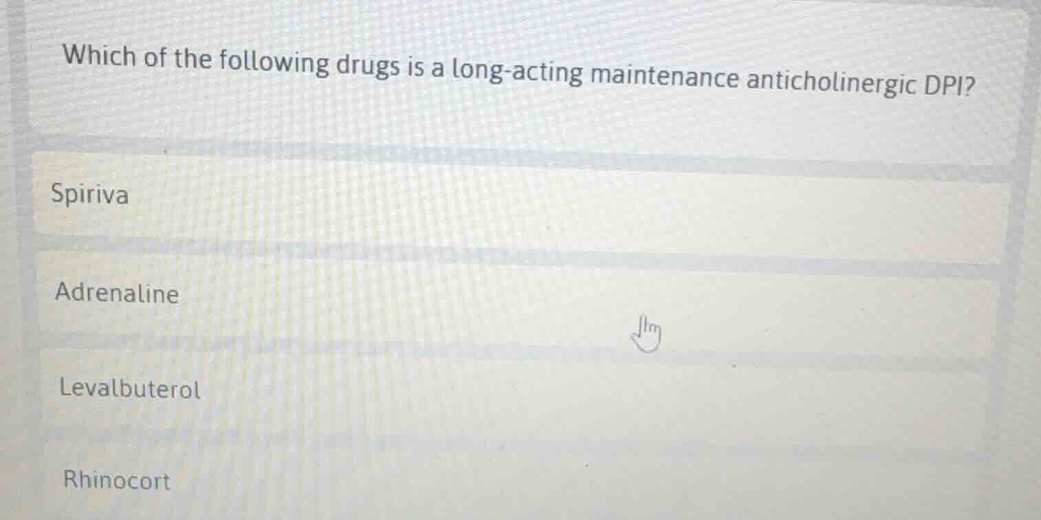 which of the following drugs is a long-acting maintenance anticholinerg…