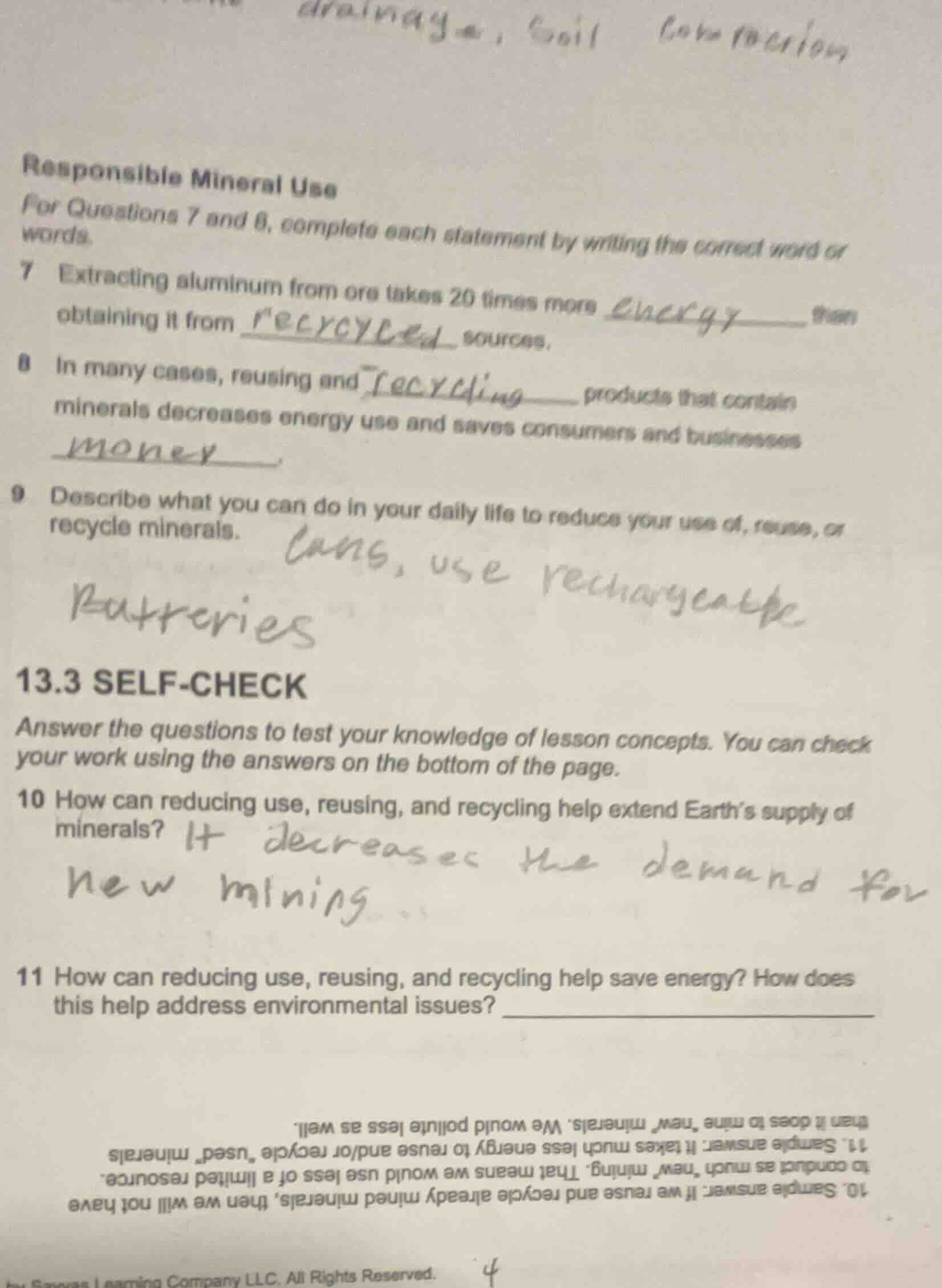 responsible mineral use for questions 7 and 8, complete each statement …