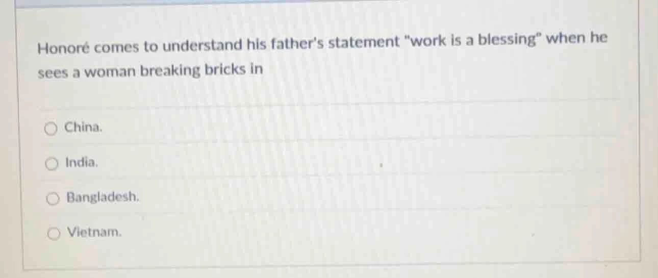 honoré comes to understand his fathers statement \work is a blessing\ w…