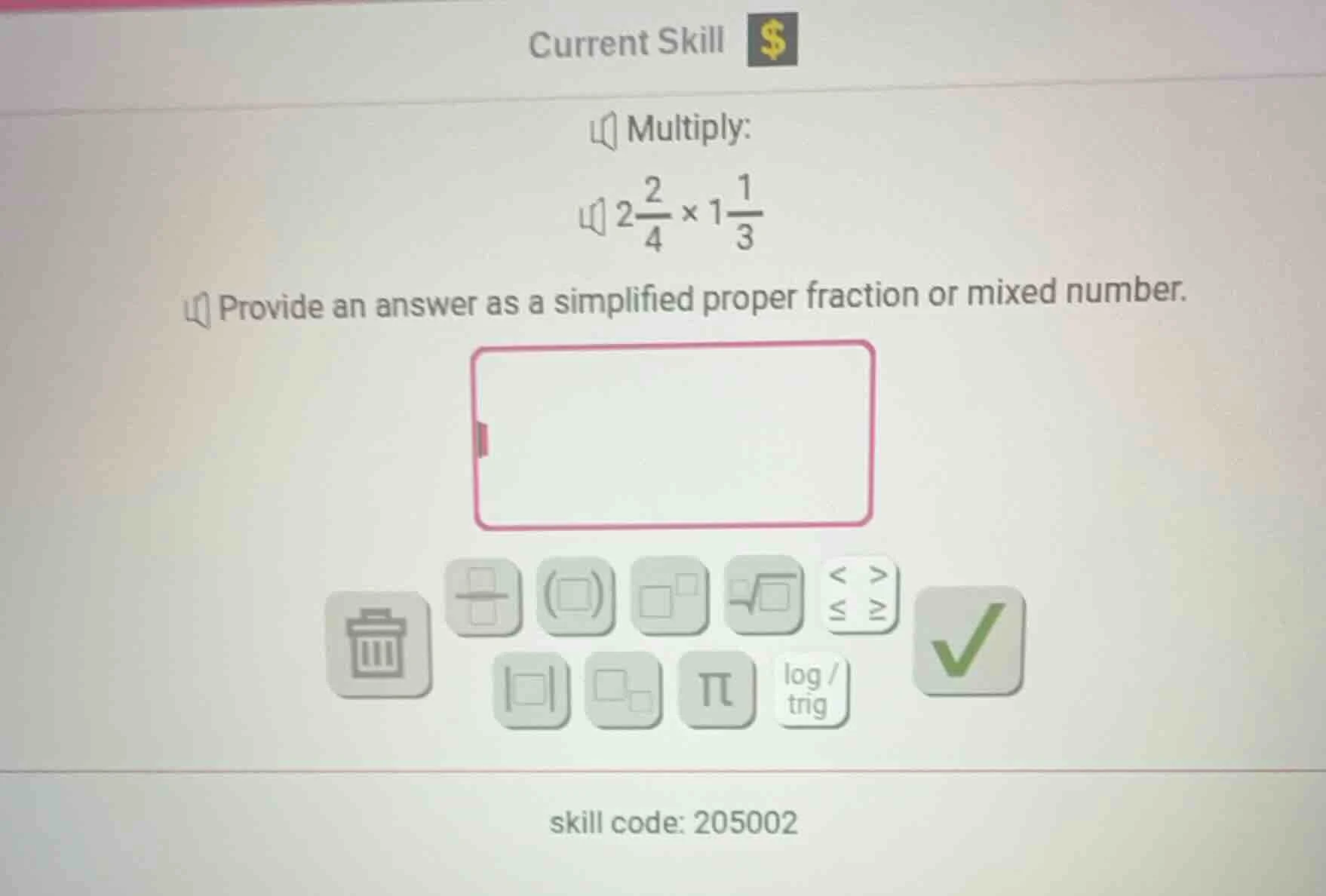 multiply: $2\\frac{2}{4} \\times 1\\frac{1}{3}$ provide an answer as a …