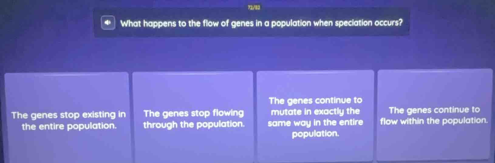 what happens to the flow of genes in a population when speciation occur…