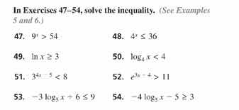 in exercises 47–54, solve the inequality. (see examples 5 and 6.) 47. (…