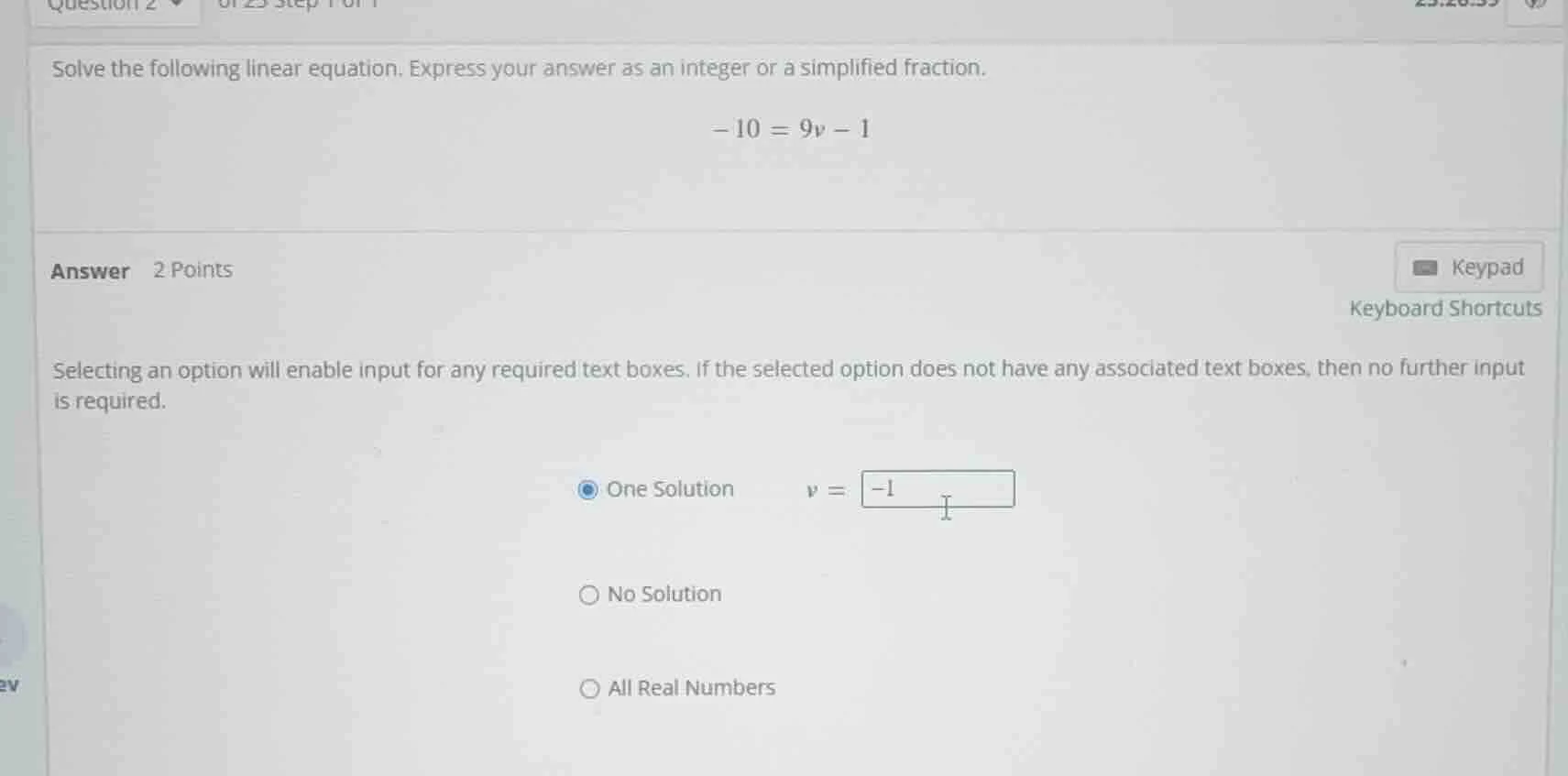 solve the following linear equation. express your answer as an integer …