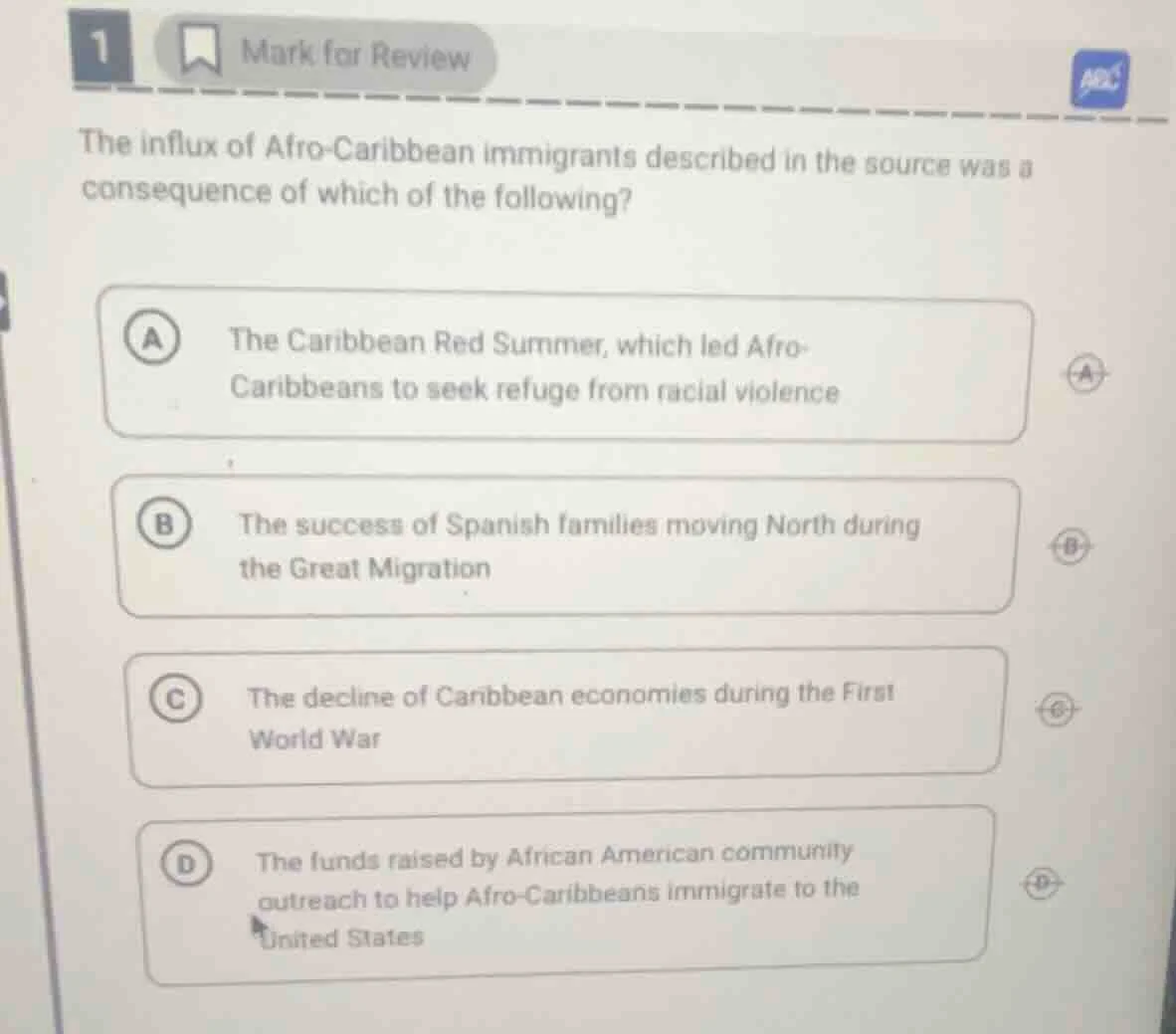 the influx of afro - caribbean immigrants described in the source was a…