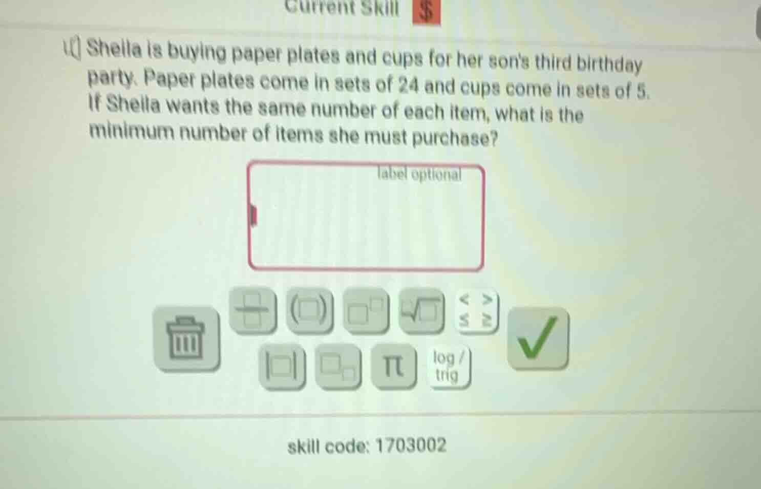 sheila is buying paper plates and cups for her sons third birthday part…