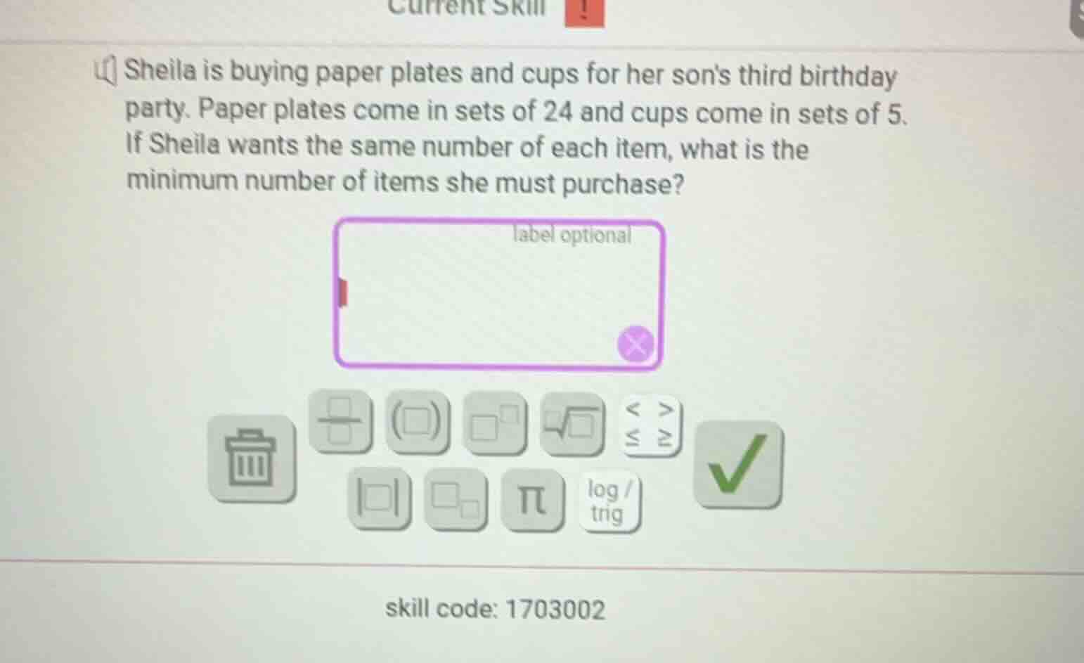 sheila is buying paper plates and cups for her sons third birthday part…