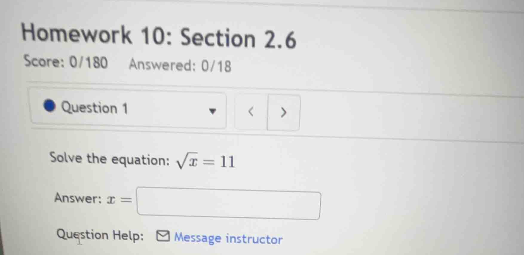 homework 10: section 2.6 score: 0/180 answered: 0/18 question 1 solve t…
