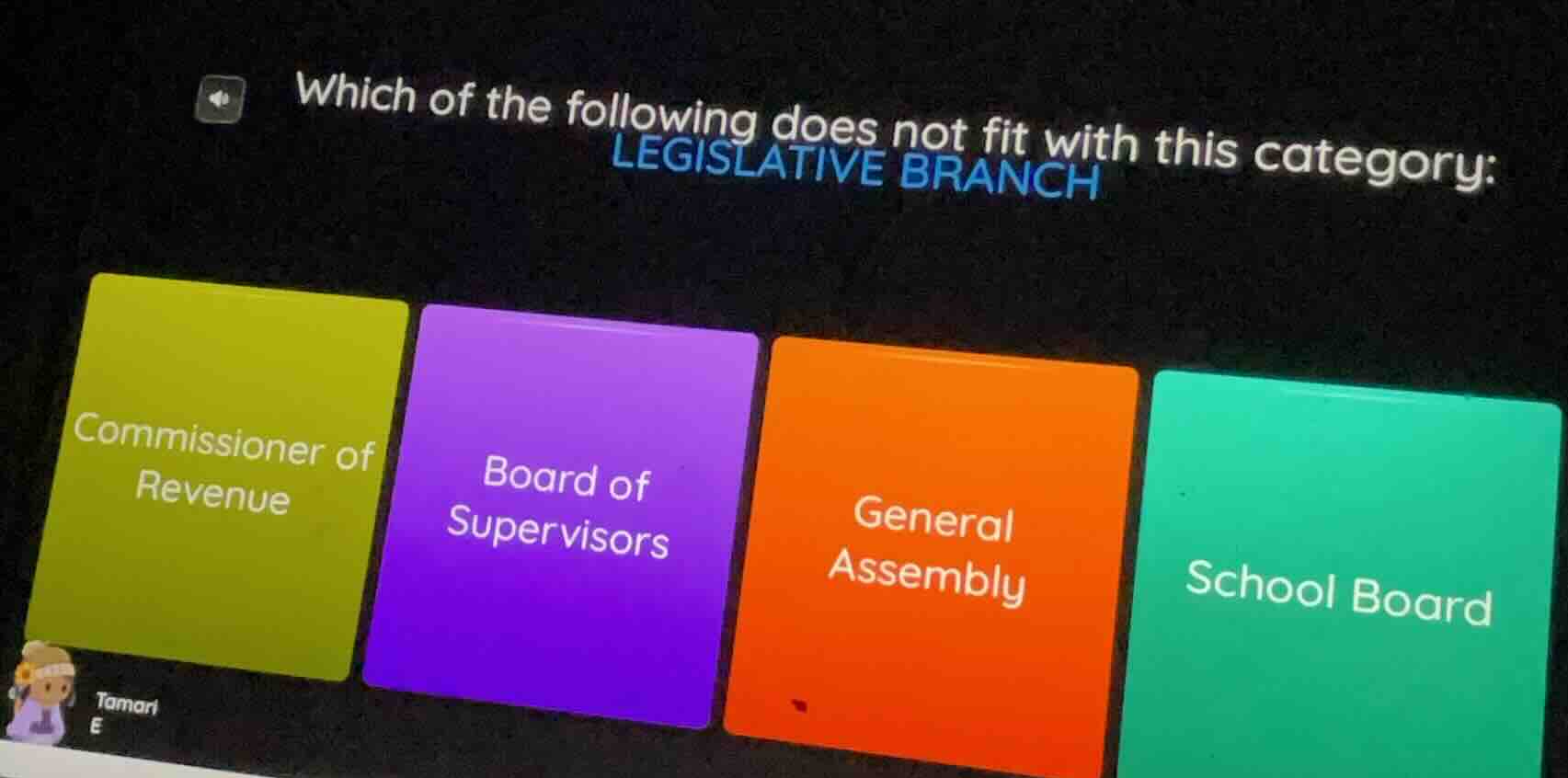 which of the following does not fit with this category: legislative bra…