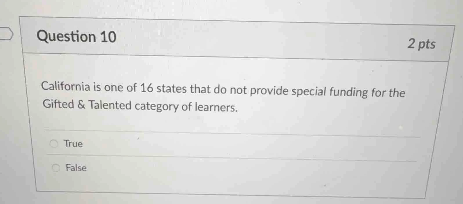 question 10 2 pts california is one of 16 states that do not provide sp…