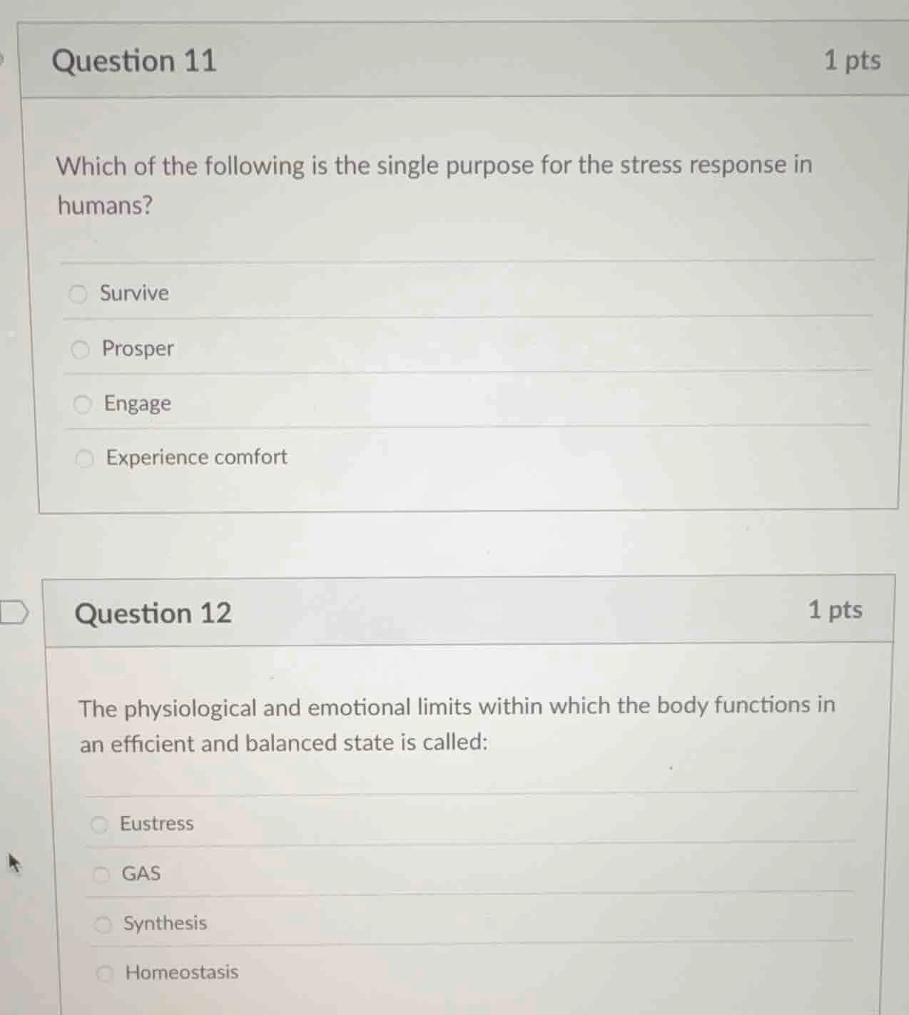 question 11 1 pts which of the following is the single purpose for the …