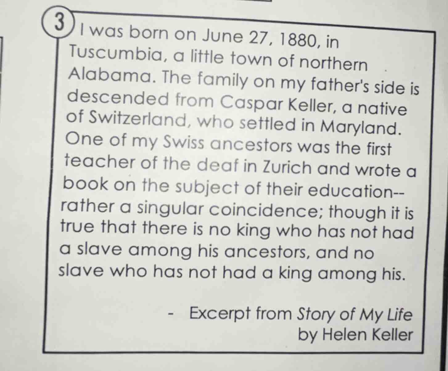 3 i was born on june 27, 1880, in tuscumbia, a little town of northern …