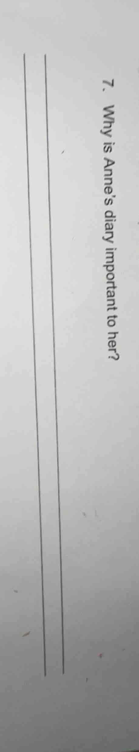 7. why is annes diary important to her?