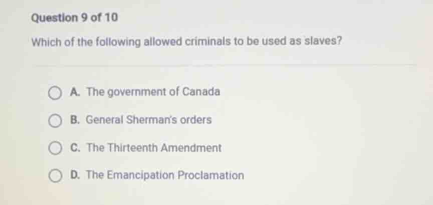 question 9 of 10 which of the following allowed criminals to be used as…