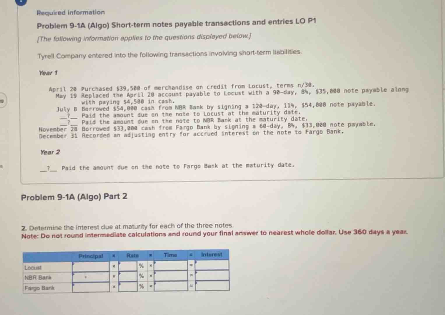 required information problem 9-1a (algo) short-term notes payable trans…