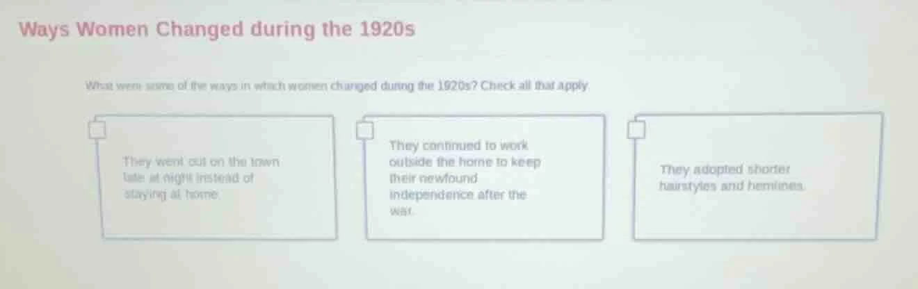 ways women changed during the 1920s what were some of the ways in which…
