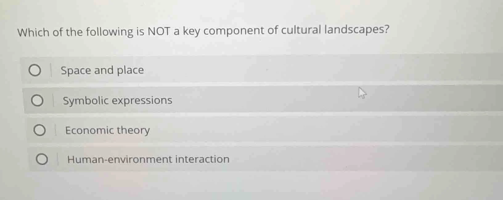 which of the following is not a key component of cultural landscapes? s…