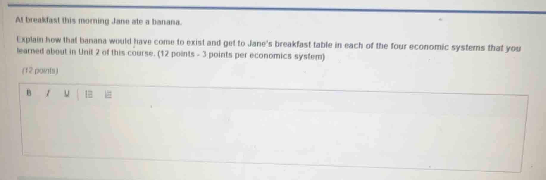 at breakfast this morning jane ate a banana. explain how that banana wo…