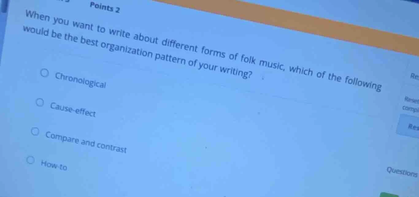 points 2 when you want to write about different forms of folk music, wh…