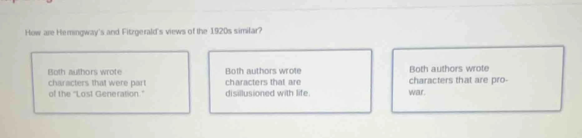 how are hemingway’s and fitzgerald’s views of the 1920s similar? both a…