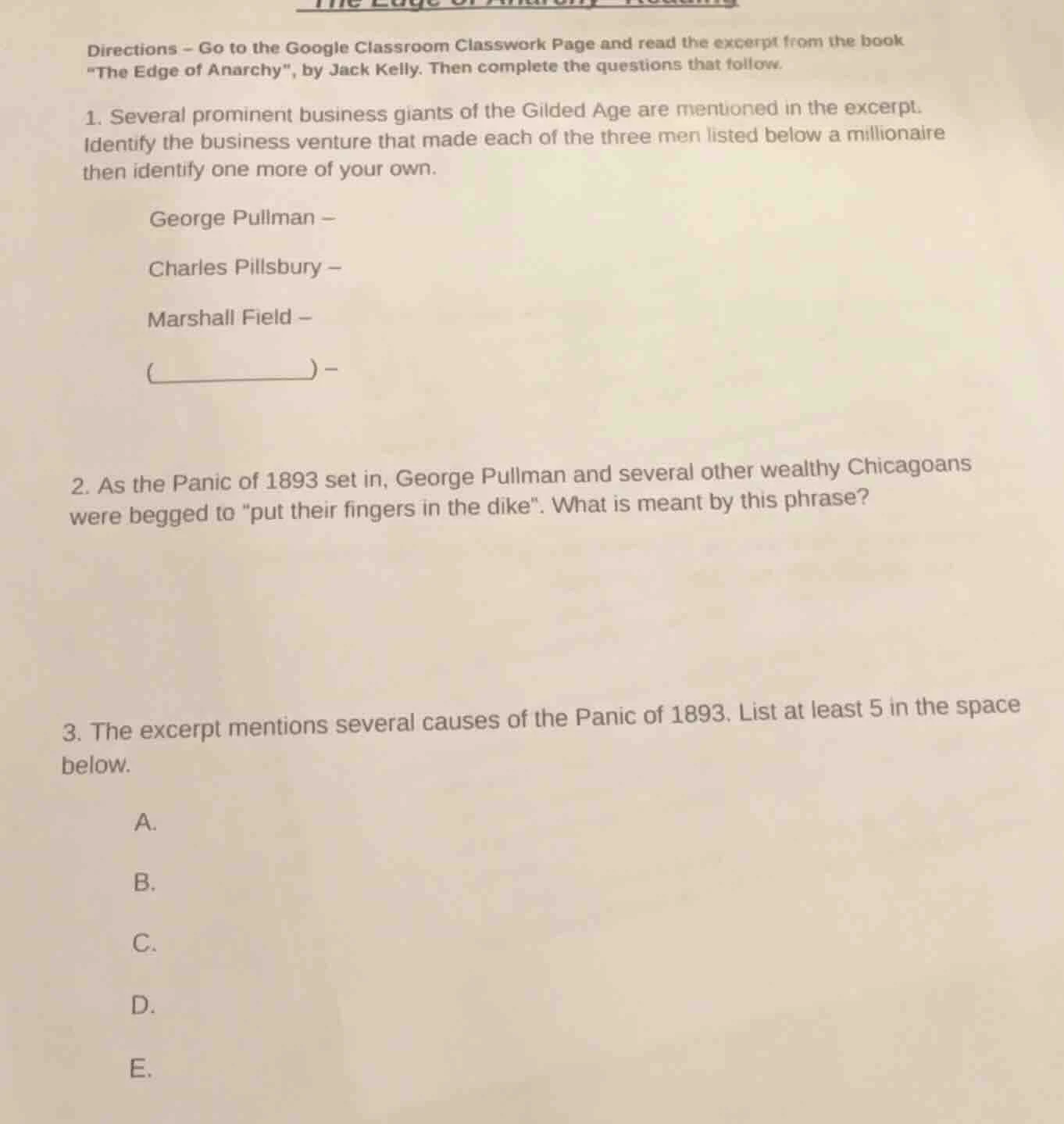 directions – go to the google classroom classwork page and read the exc…
