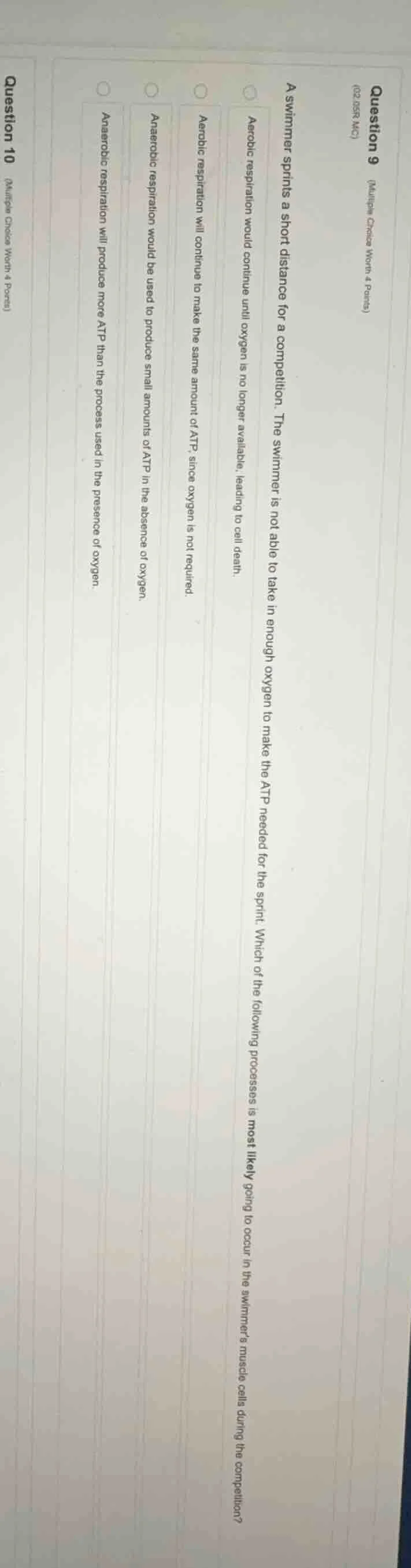 question 9 (multiple choice worth 4 points) (02.058.r mc) a swimmer spr…