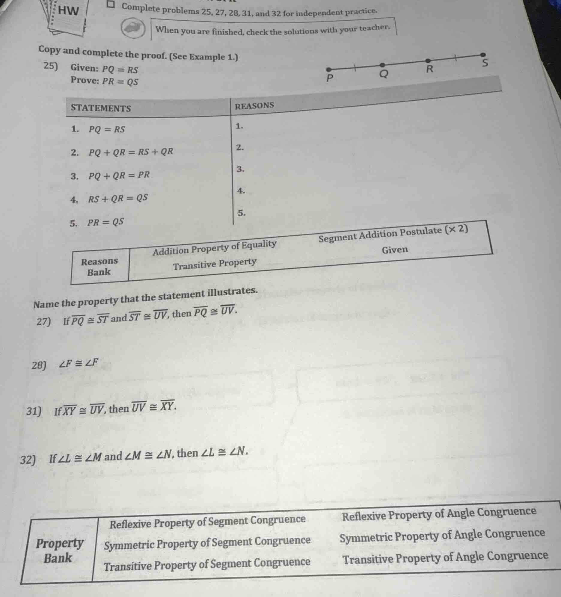 complete problems 25, 27, 28, 31, and 32 for independent practice. when…