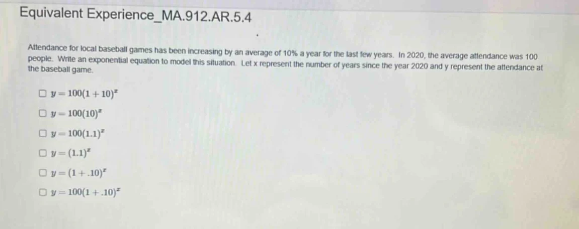 attendance for local baseball games has been increasing by an average o…