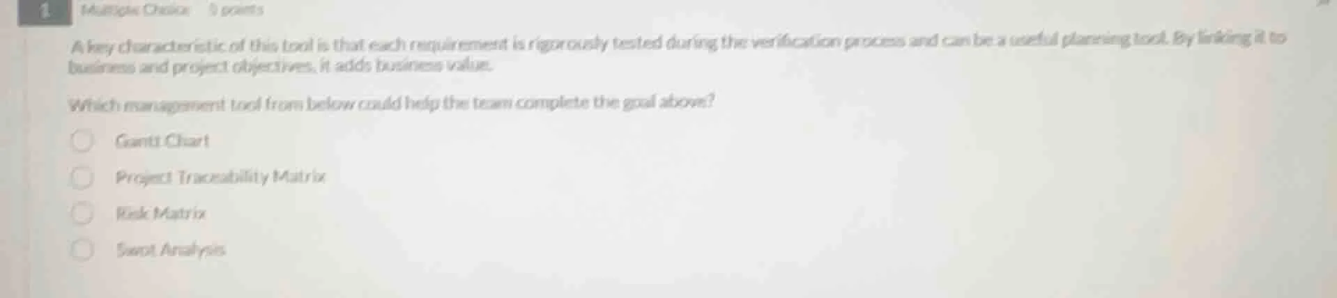 1 multiple choice 5 points a key characteristic of this tool is that ea…