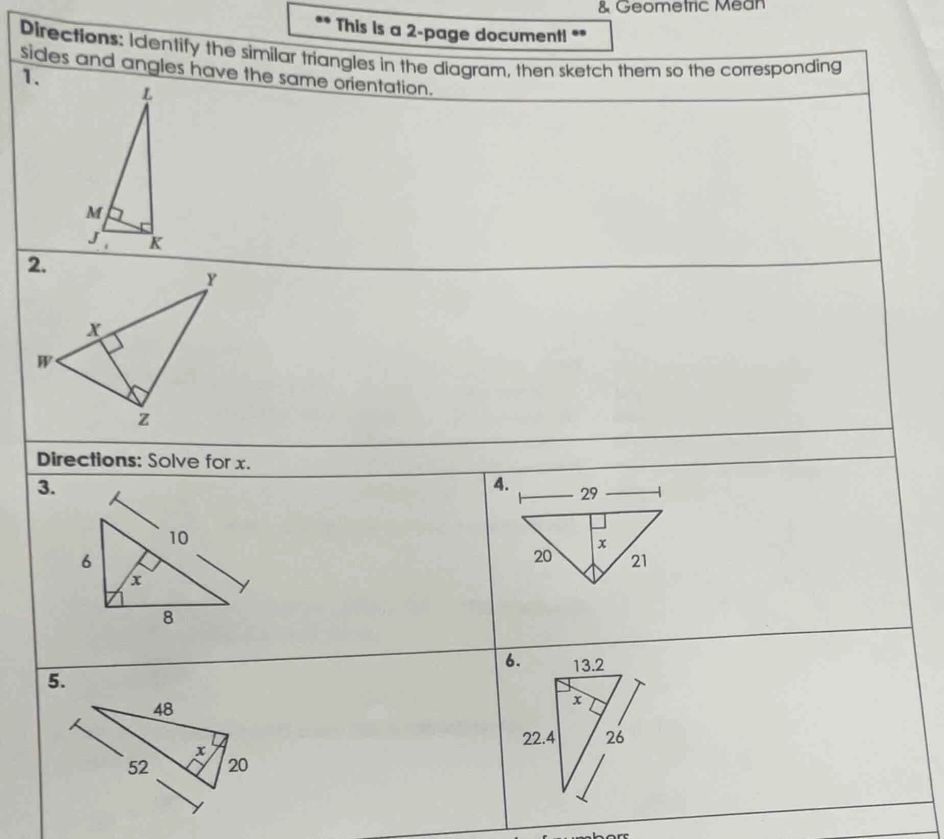** this is a 2 - page document! ** directions: identify the similar tri…