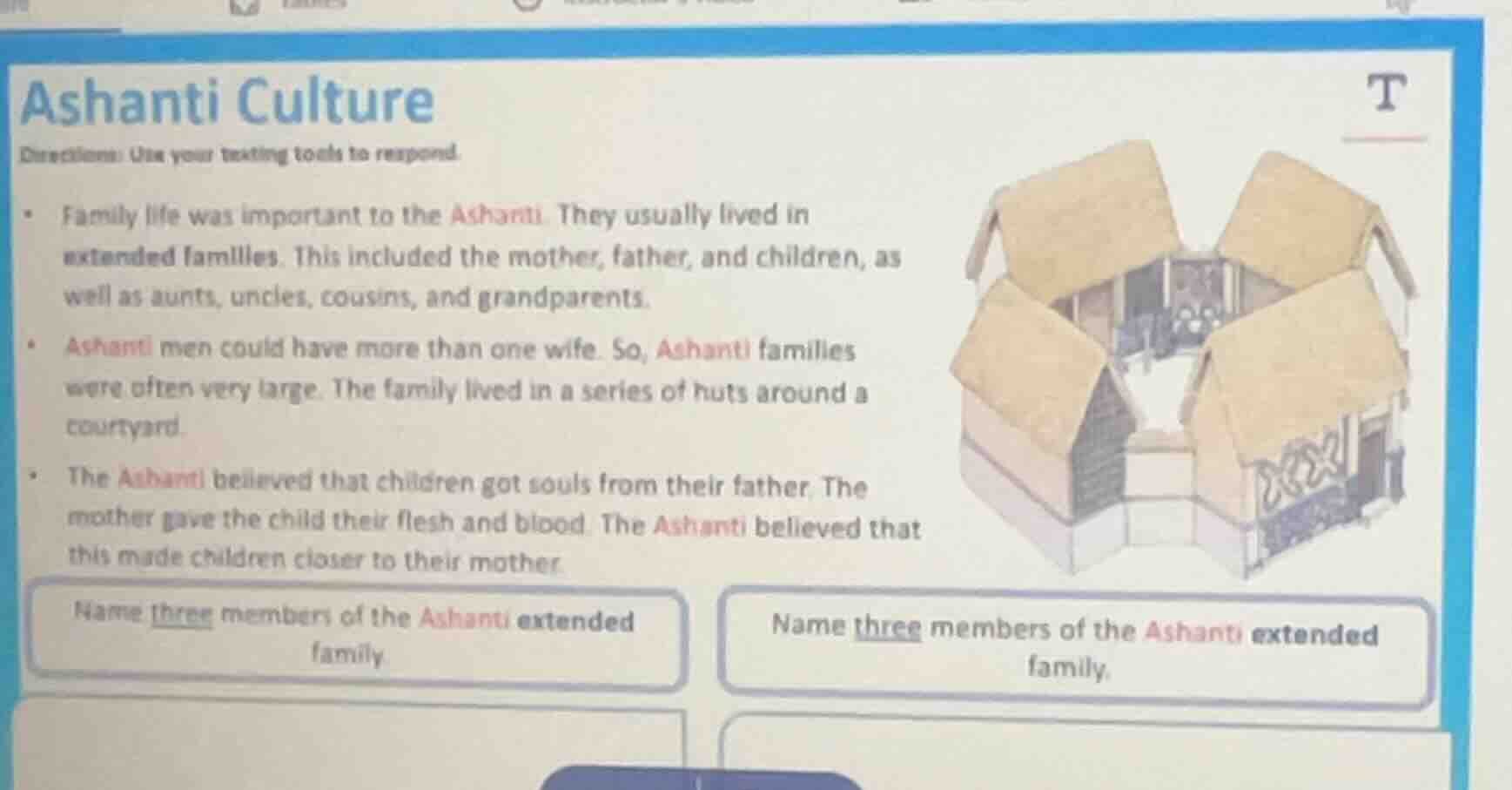 ashanti culture directions: use your testing tools to respond. - family…