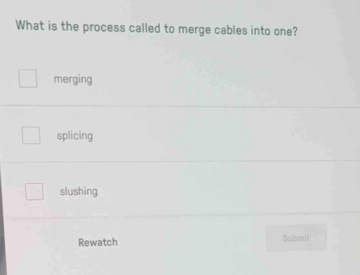 what is the process called to merge cables into one? merging splicing s…