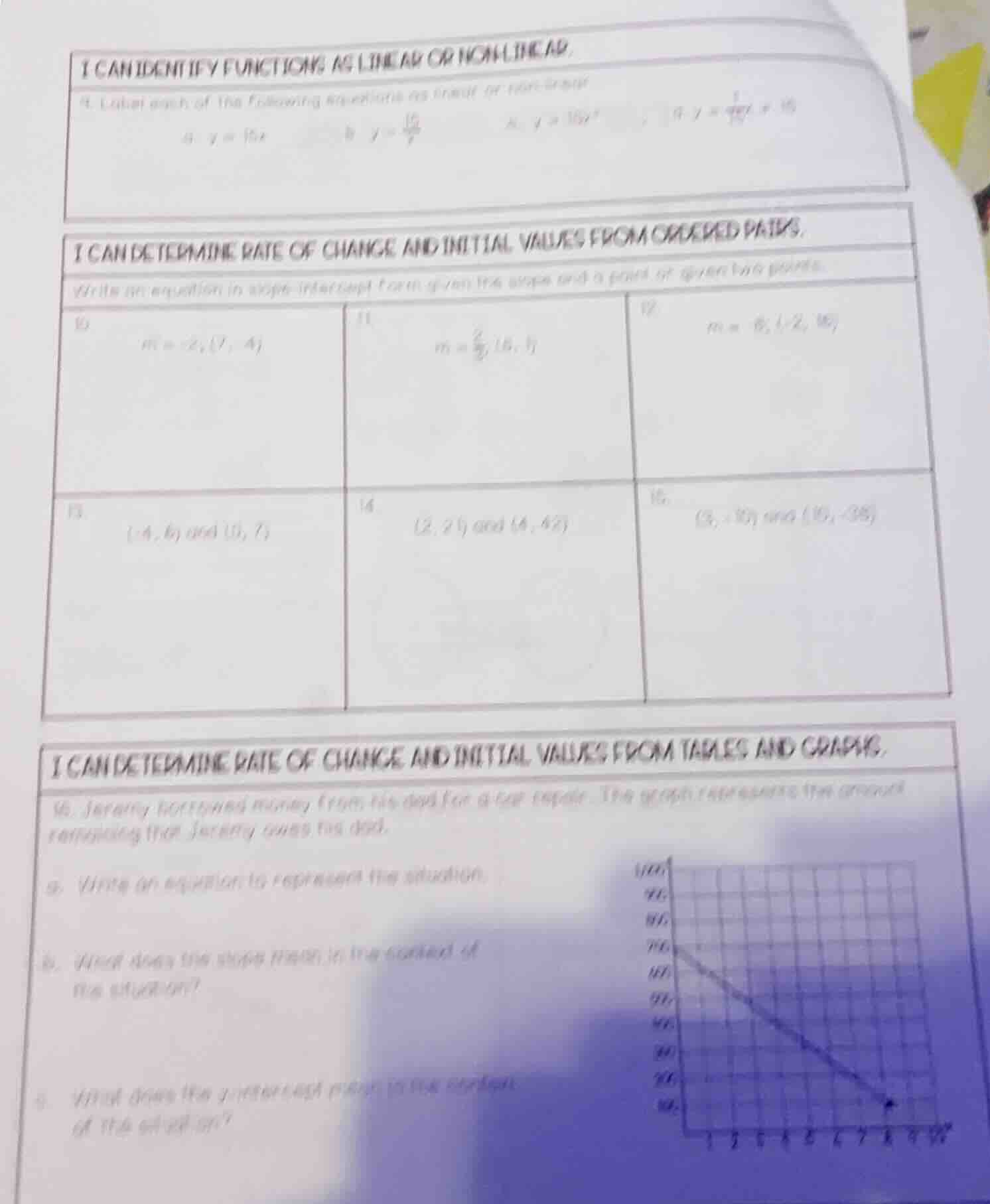 i can identify functions as linear or non - linear. 9. classify each of…