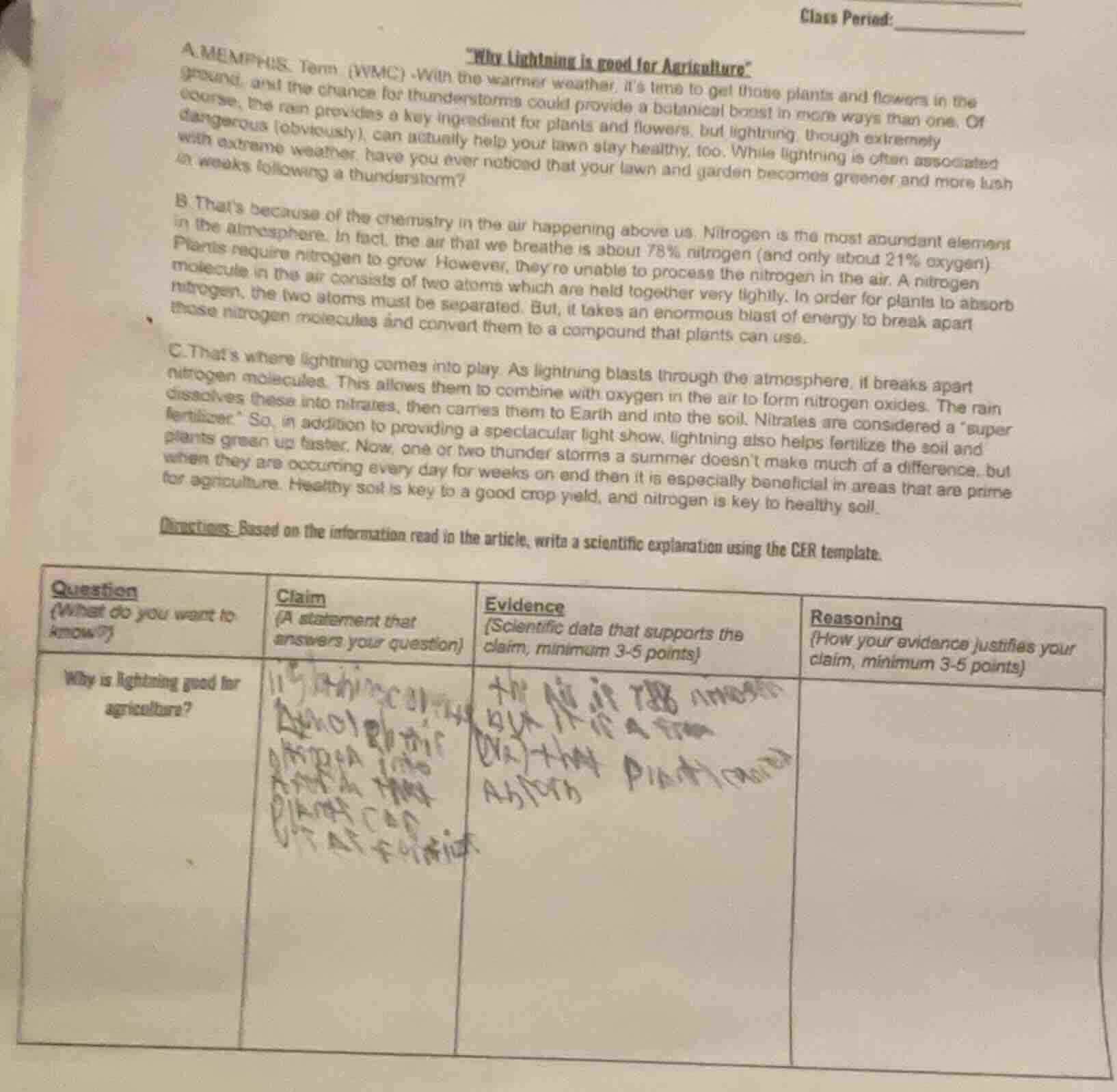 why lightning is good for agriculture a. memphis, tenn. (wmc) -with the…