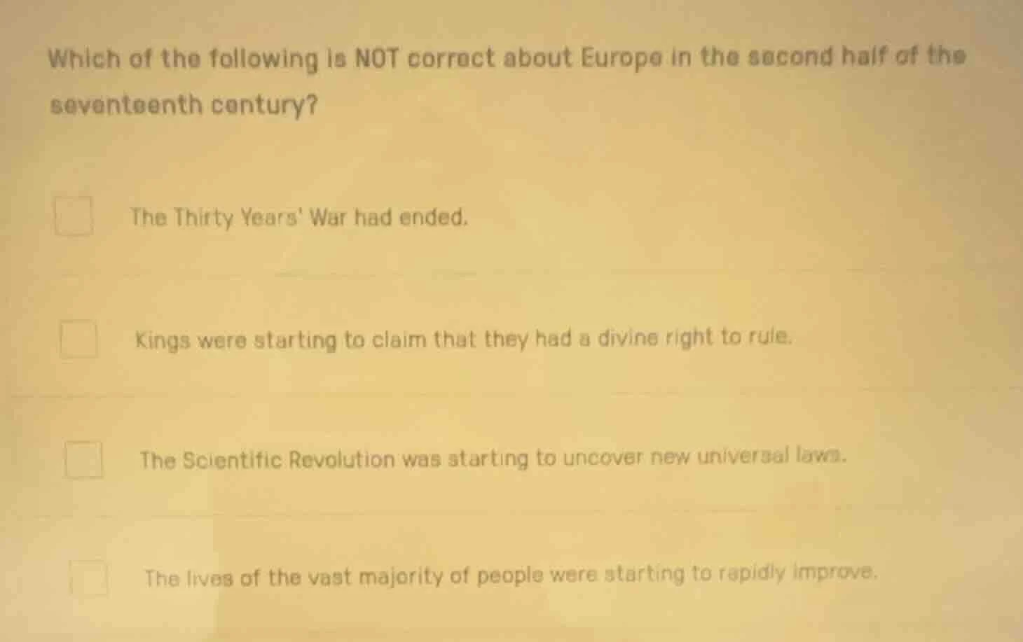 which of the following is not correct about europe in the second half o…