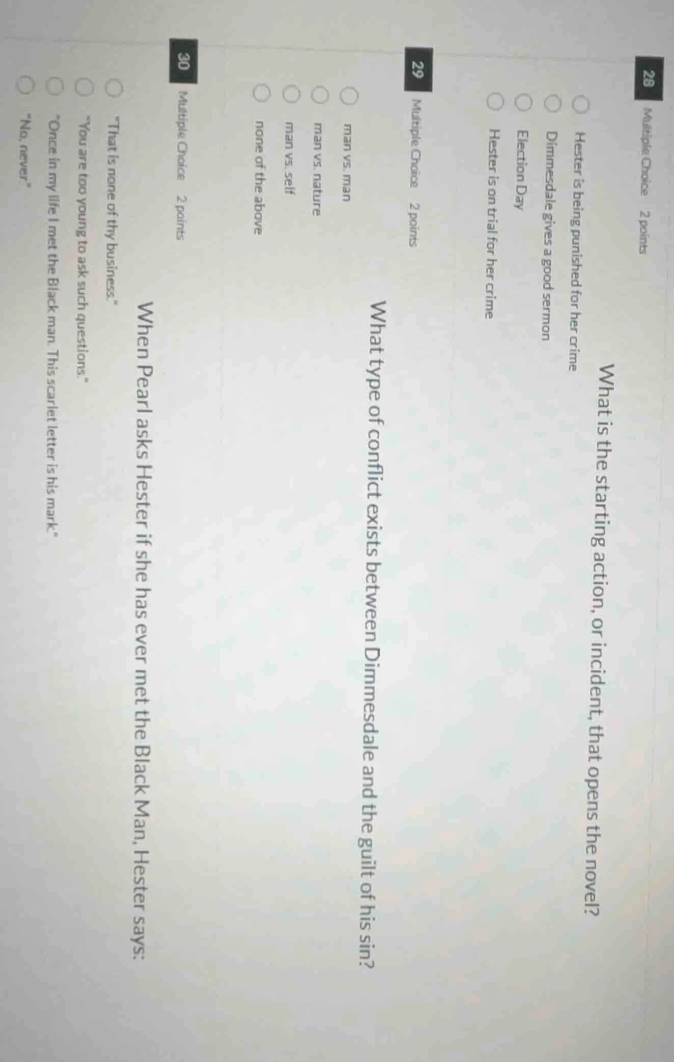 28 multiple choice 2 points what is the starting action, or incident, t…