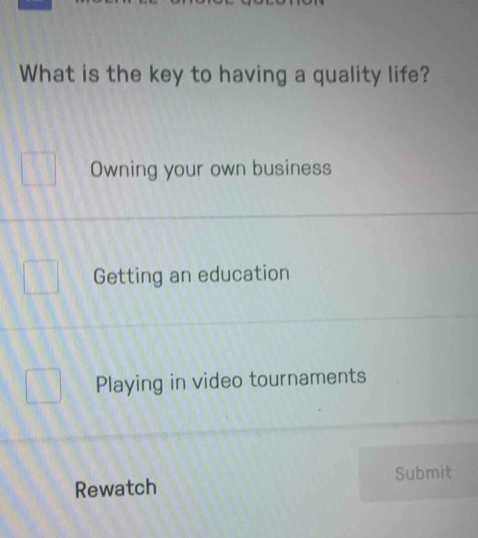 what is the key to having a quality life? owning your own business gett…