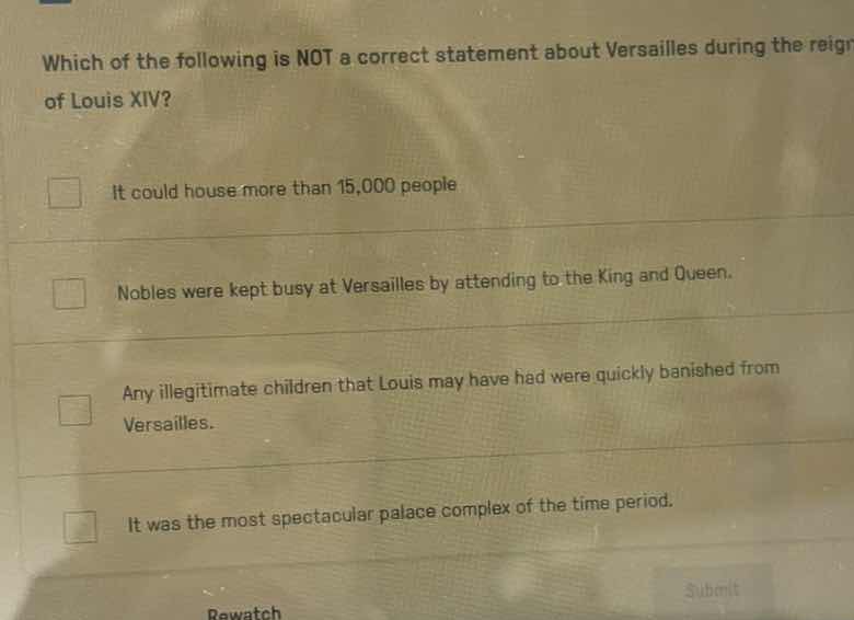 which of the following is not a correct statement about versailles duri…