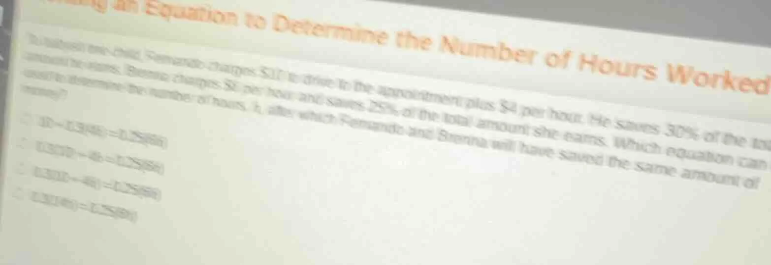 to babysit one child, fernando charges $10 to drive to the appointment …