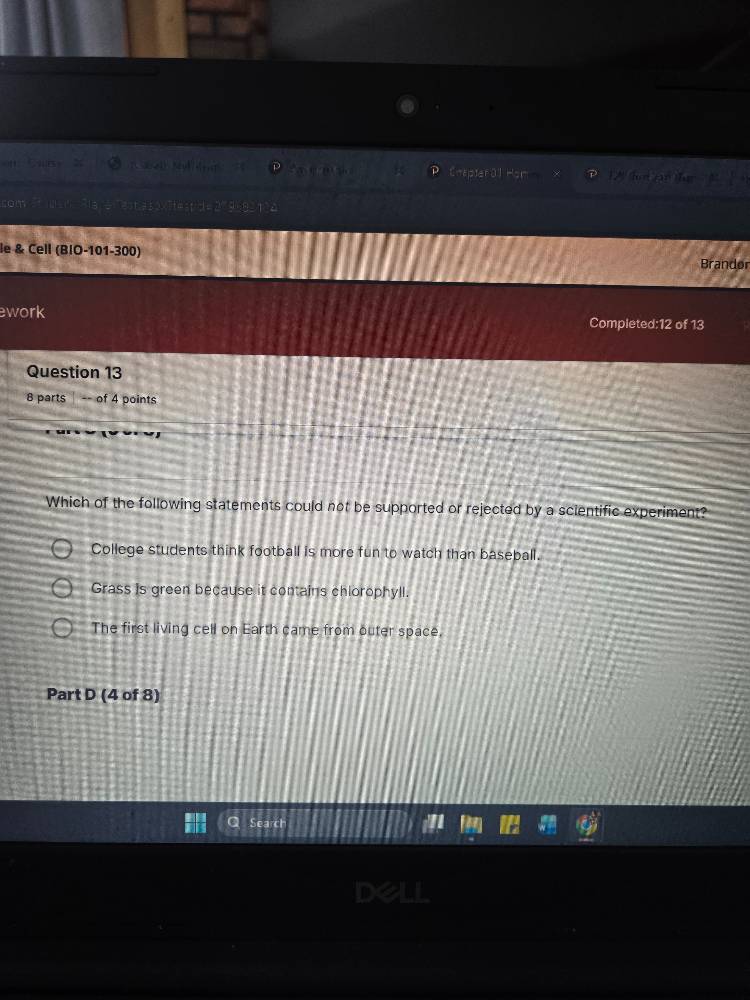 question 13 8 parts --- of 4 points which of the following statements c…