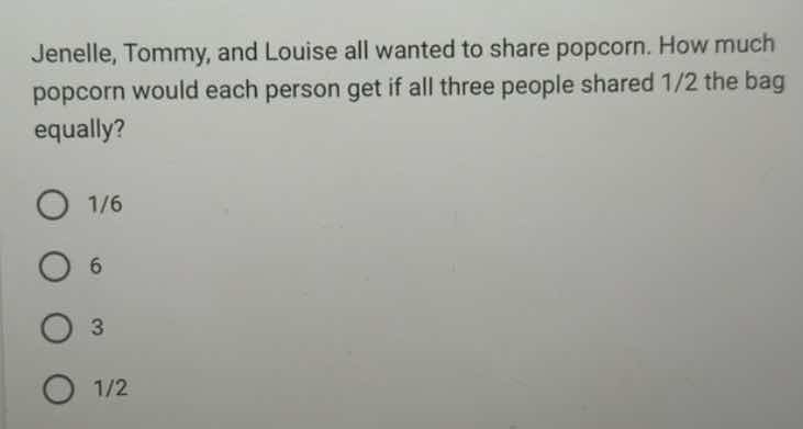 jenelle, tommy, and louise all wanted to share popcorn. how much popcor…