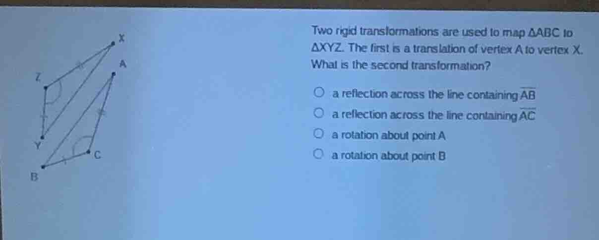 two rigid transformations are used to map $\\triangle abc$ to $\\triang…