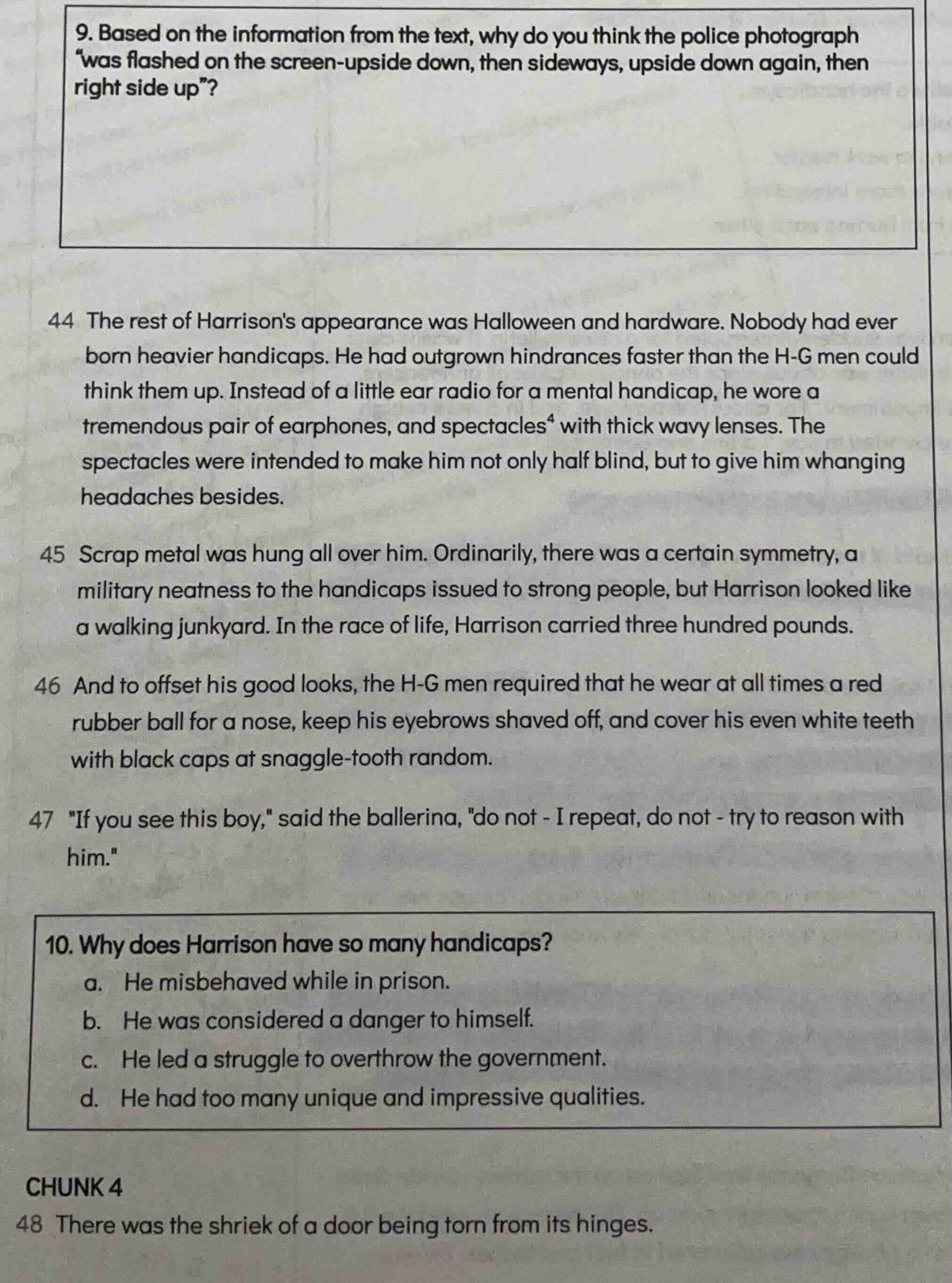 9. based on the information from the text, why do you think the police …