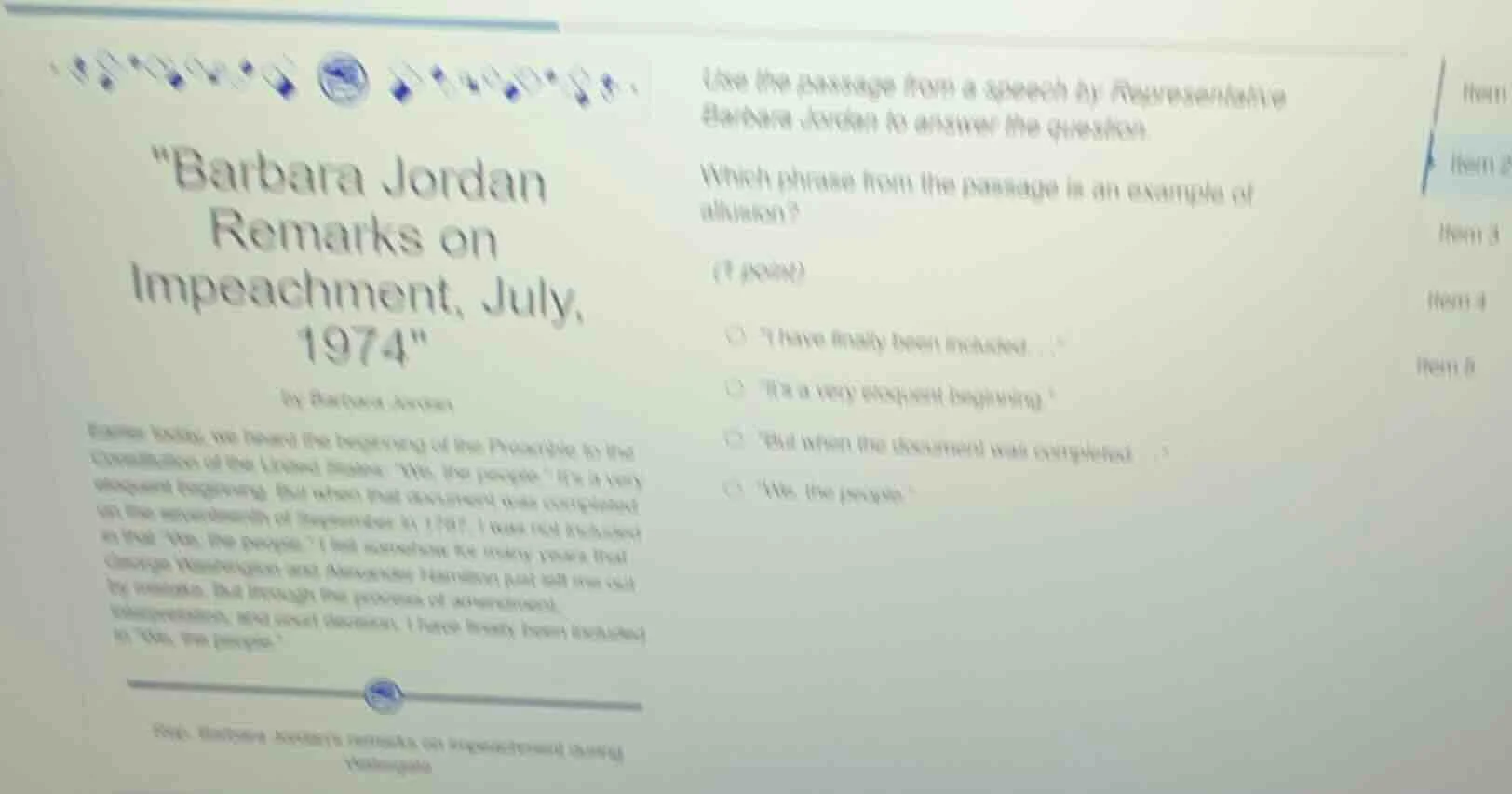 barbara jordan remarks on impeachment, july, 1974 by barbara jordan ear…