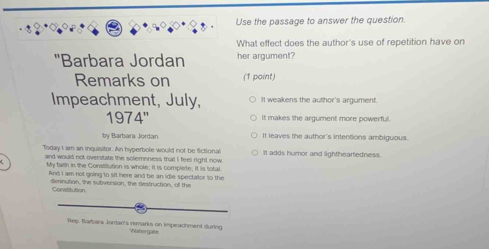 \barbara jordan remarks on impeachment, july, 1974\ by barbara jordan t…