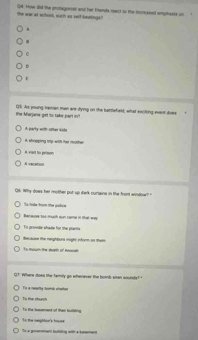 q4 how did the protagonist and her friends react to the increased empha…