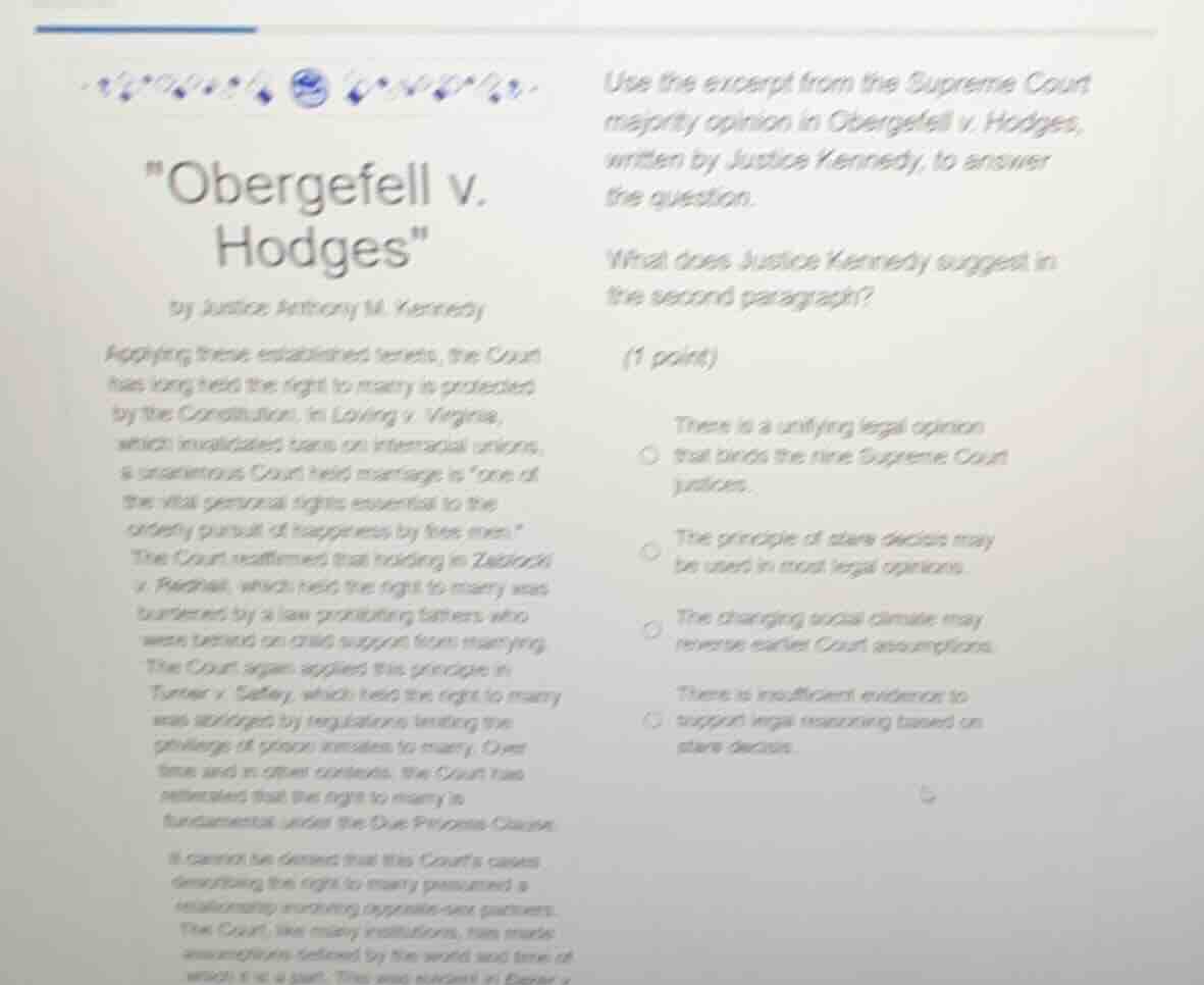 obergefell v. hodges by justice anthony m. kennedy applying these estab…