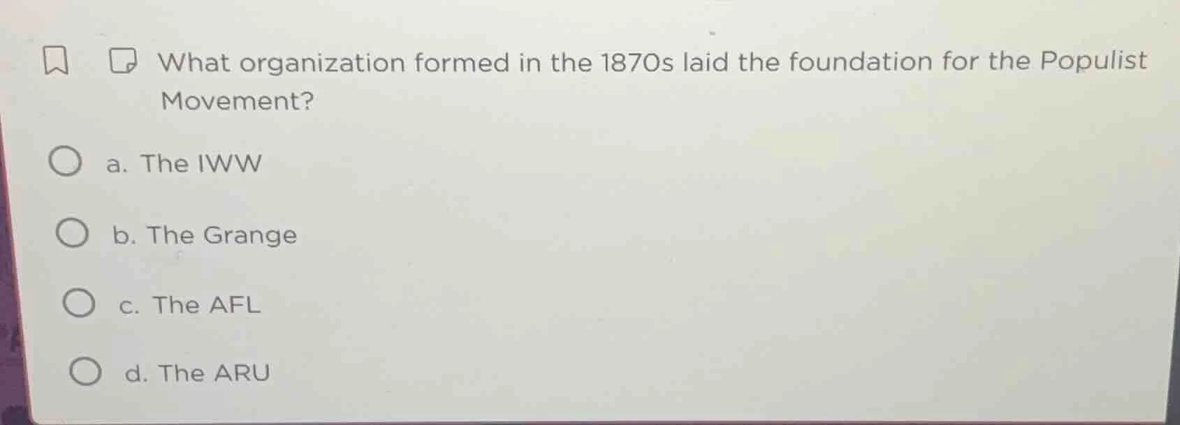 what organization formed in the 1870s laid the foundation for the popul…