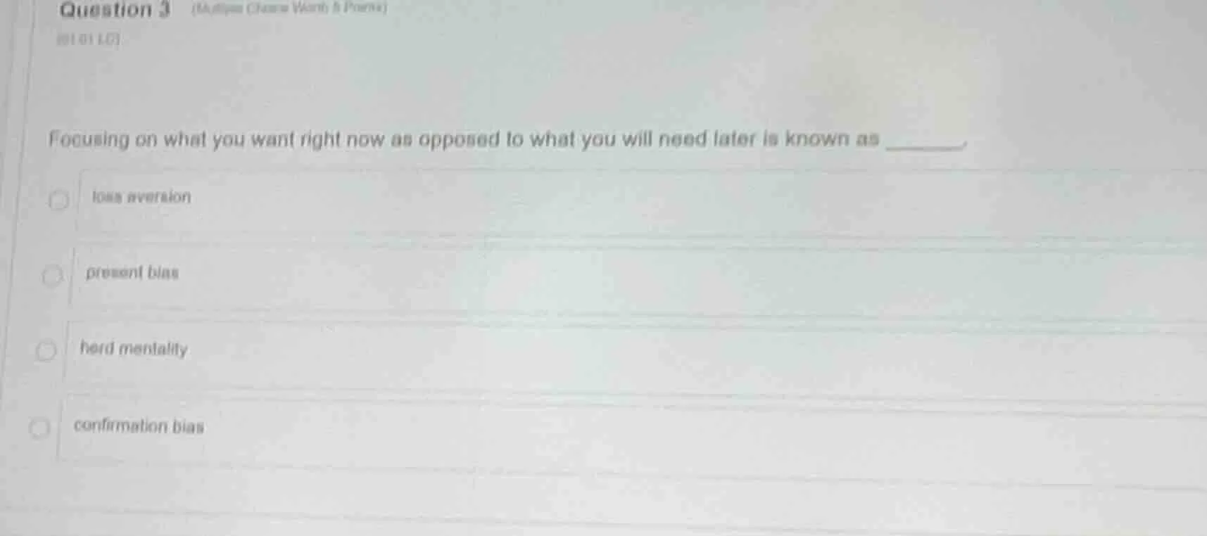 question 3 (multiple choice worth 5 points) focus lo focusing on what y…